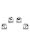 Cufflinks, Inc Checkerboard Studs In Black