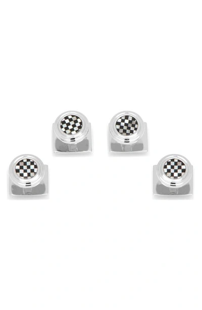 Cufflinks, Inc Checkerboard Studs In Black