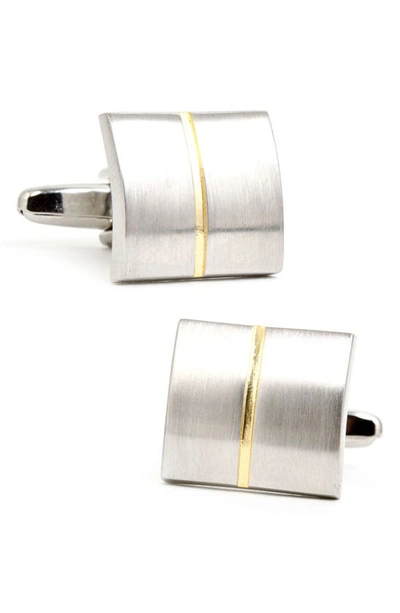 Cufflinks, Inc Two Tone Square Cuff Links In Silver