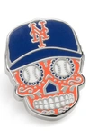 Cufflinks, Inc Mlb New York Mets Sugar Skull Lapel Pin In Orange