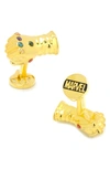 Cufflinks, Inc Marvel 3d Thanos Infinity Gold-plated Gauntlet Cufflinks In Gold