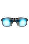 Costa Del Mar Square Polarized Sunglasses In Black/ Blue Mirror