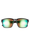 Costa Del Mar Square Polarized Sunglasses In Black/ Green Mirror