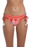 La Blanca Tapestry Adjustable Loop Hipster Bikini Bottoms In Cherry