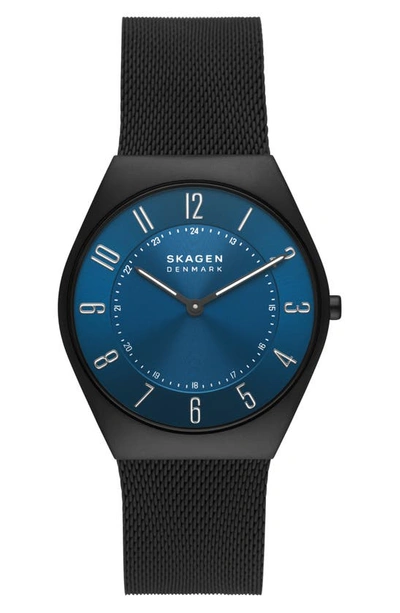 Skagen Grenen Ultraslim Mesh Watchband Watch, 37mm In Black