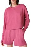 Sweaty Betty After Class Cotton Blend Crop Sweatshirt In Adventure Pink