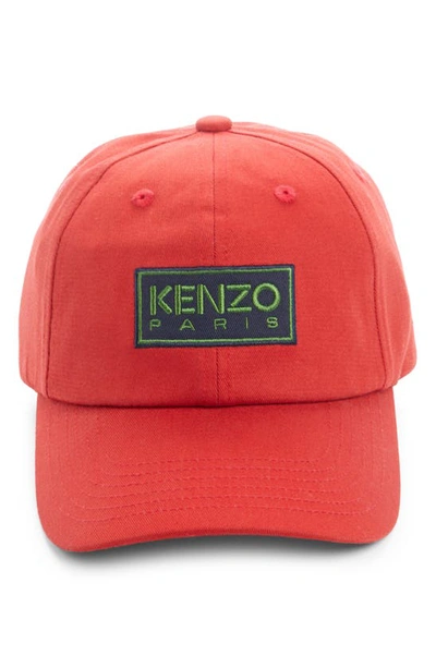 Kenzo Paris Logo Baseball Cap In Rouge Moyen