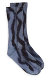 Collina Strada Print Organic Cotton Blend Crew Socks In Wavy Navy