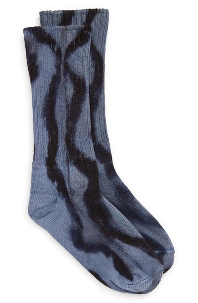Collina Strada Print Organic Cotton Blend Crew Socks In Wavy Navy