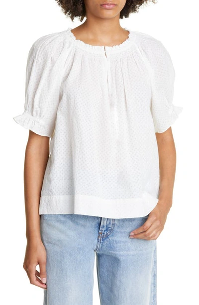 Apiece Apart Las Casas Puff-sleeve Blouse In White