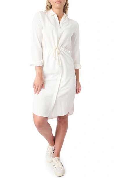 Gibsonlook Long Sleeve Shirtdress In White