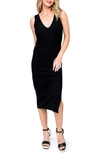 Gibsonlook Rib V-back Midi Dress In Black