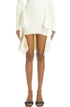 Givenchy Asymmetric-hem Ribbed Wool-blend Mini Skirt In 130-off White
