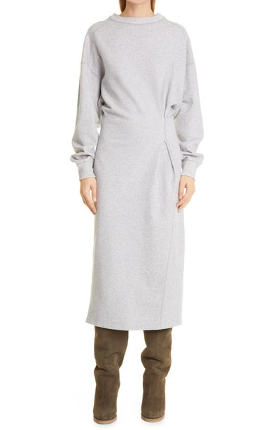 Isabel Marant toile Meg Long Sleeve Cotton Blend Sweater Dress In Grey |  ModeSens
