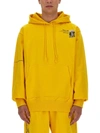 Helmut Lang X Kyungjun Lee Yellow Hooded Cotton Sweatshirt In Yellow