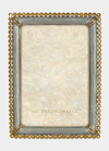Jay Strongwater Enamel & Stone Edge 4" X 6" Picture Frame In Silver