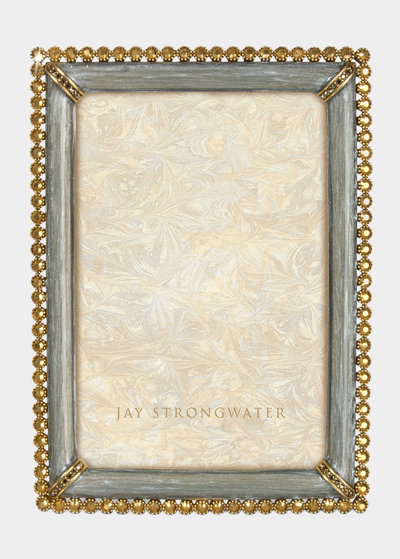 JAY STRONGWATER ENAMEL & STONE EDGE 4" X 6" PICTURE FRAME