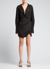Gauge81 Naha Silk Short Dress In Black