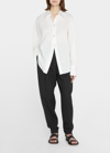 Vince Tie-back Cotton Button-front Shirt In Optic White