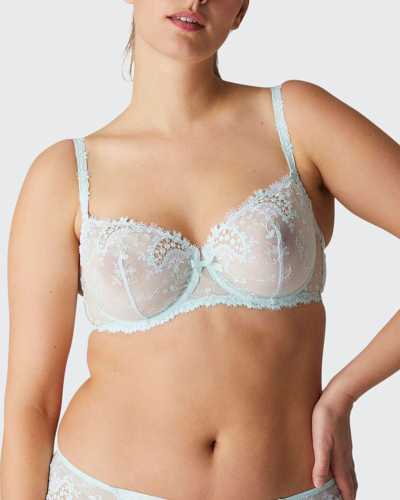 Simone Perele Wish Lace Demi Cup Bra In Sea Green