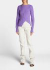 Jacquemus Pau Alpaca-blend Asymmetric Button Sweater In Purple