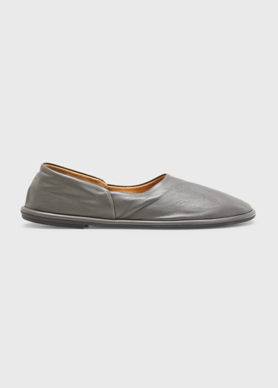 The Row Canal Leather Ballet Flats In Dovetail