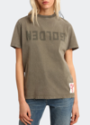 Golden Goose Deluxe Brand Army Green Cotton Doris T Shirt In Dusty Olive