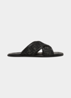 Fendi Embossed Ff Motif Rubber Slides In Grigio Neronero