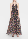 Alice And Olivia Saori Floral Princess Gown In Magnolia Floral B