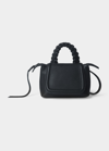 Callista Mini Flap Leather Top-handle Bag In Black