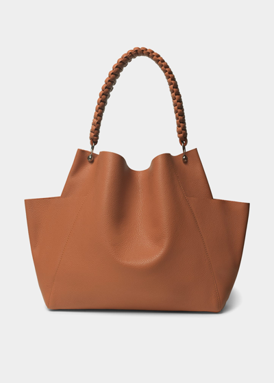 Callista Puffer Leather Shoulder Bag W/ Zip Pouch In Peach