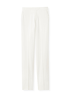 St John Silk-blend Heavy Georgette Straight-leg Pants In White