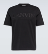 LANVIN LOGO EMBROIDERED COTTON T-SHIRT