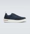 Loro Piana Week_end Walk Evo Wind Suede Sneakers In Blue