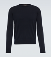 Loro Piana Cable-knit Baby Cashmere Sweater In Blue Navy