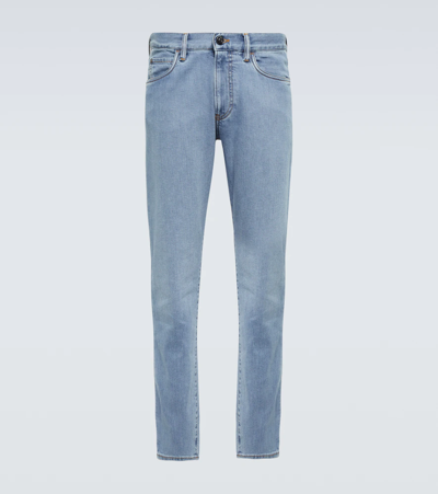 Loro Piana Men's Five-pocket Straight Leg Denim Jeans In Japanese Light Blue