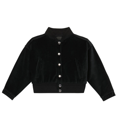 Givenchy Kids' Velvet Cardigan In Black