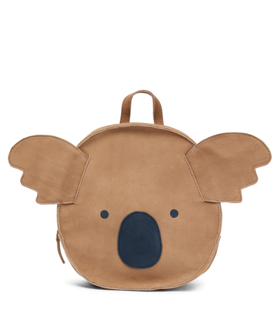 Donsje Kids' Umi Leather Backpack In Truffle Nubuck