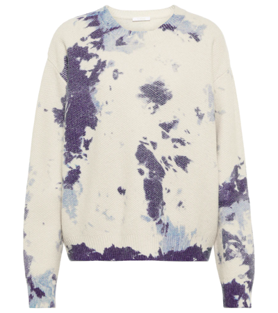 Chloé Tie-dye Cashmere Sweater In Beige - Blue 1