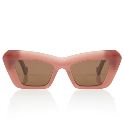 Loewe Anagram Cat-eye Sunglasses In Pink/brown Solid