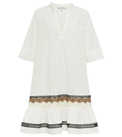 Dorothee Schumacher Lace-trimmed Cotton Minidress In Camellia White