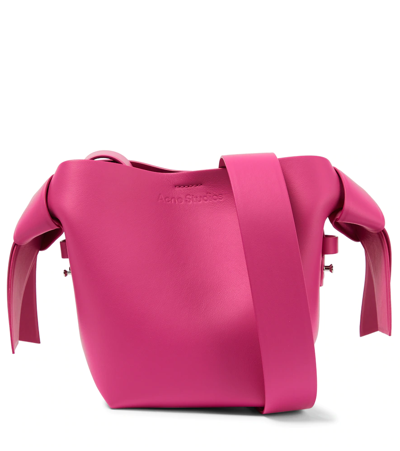 Acne Studios Musubi Mini Leather Shoulder Bag In Fuchsia