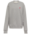 Ami Alexandre Mattiussi Ami-de-coeur Logo Cotton Sweatshirt In Grey