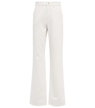 Loro Piana Releigh Straight Cotton Denim Jeans In Marzipan White