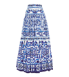 Dolce & Gabbana Maiolica Tiered Printed Cotton-poplin Maxi Skirt In Tris Maioliche F.bco