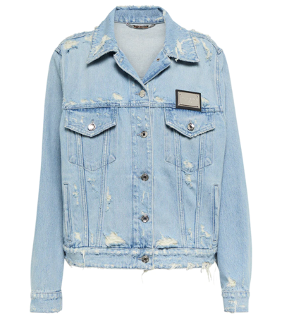 Dolce & Gabbana Distressed Denim Jacket In Combined Colour