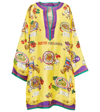 Dolce & Gabbana Printed Silk Twill Kaftan In Pasta Fdo.giallo