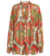 Etro Orion Paisley-print Metallic Floral Jacquard Shirt In Rosso
