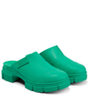 Ganni Recycled Rubber Retro Mules In Kelly Green