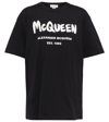 Alexander Mcqueen Logo-print Cotton T-shirt In Black/whit